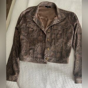 Fate Brown Snake Print Jacket